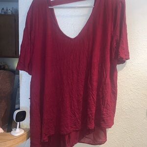 Sweet Pea Deep Red Women's Blouse